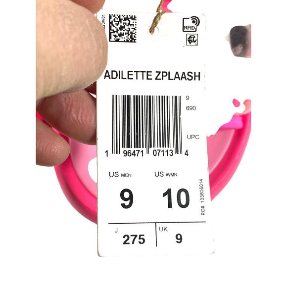 Adidas Adilette Zplaash Lucid Pink Slide Sandals Men 9 Women 10 Pool Cruise NWT - Picture 10 of 12